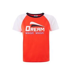 Kenzo Red Cotton T-Shirt with Contrasting White Sleeves S Red NWT